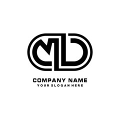 MV initial letters looping linked oval elegant logo blue, black