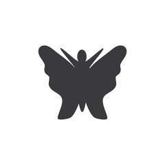 Obraz premium Vector - Butterfly conceptual simple, colorful icon. Logo. Vector