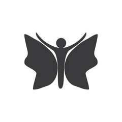 Vector - Butterfly conceptual simple, colorful icon. Logo. Vector