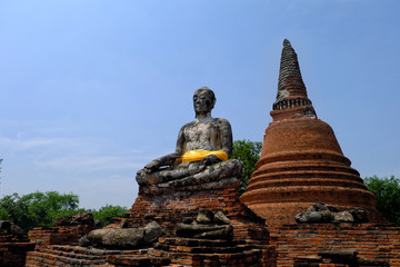 heritage old temple Ayuttha of thailand