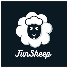 fun sheep logo vector