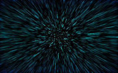 Shiny Particles Space Explosion Retro Sci-Fi Neon radial lines Background Futuristic speed light zoom of the 80`s. Digital Cyber Surface. Suitable for design in the style of the 1980`s