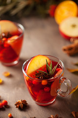 Christmas mulled wine with spices