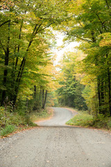 Obraz premium Curve on a gravel road portrait