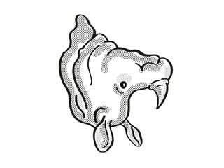 Greater one-horned rhino or Indian rhino Endangered Wildlife Cartoon Mono Line Drawing