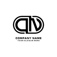 ON initial letters looping linked oval elegant logo blue, black