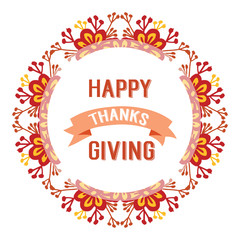 Sketch texture design of autumn leaf flower frame, for ornate of card thanksgiving. Vector