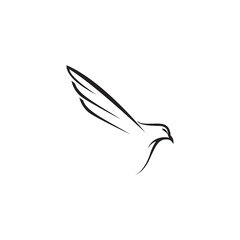 line art bird logo template