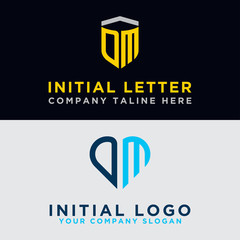 Logo Set modern DM graphic design. Inspiring logo design for all companies. -Vectors