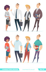 Fototapeta premium Collection of charming young entrepreneurs or businessmen and managers. Business people standing togever.