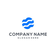 Wave logo design vector icon illustration