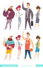 Collection of charming young entrepreneurs or businessmen and managers. Business people standing togever.