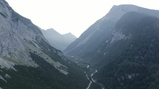 Sunrise view of the Austrian Alps in the Karwendel