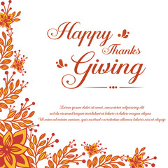 Greeting card for thanksgiving with artwork of autumn leaves frame. Vector
