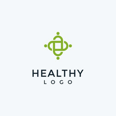 Abstract health logo design. Care icon illustration vector