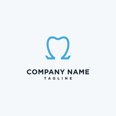 Abstract omega dental logo design. Icon illustration vector
