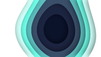 paper cut out pop pastel deep sea and beach color scheme wave curve smooth shape background wallpaper template illustration