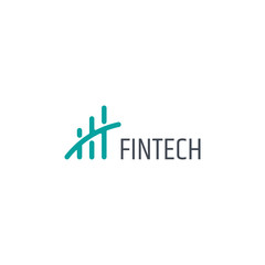 Fototapeta premium Abstract fintech logo design. Icon illustration vector