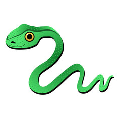 Cute cartoon snake. Vector illustration.