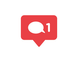 Fototapeta premium Social media comment notification icon symbol vector