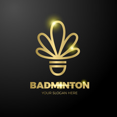 Colorful badminton shuttlecock creative logo symbol