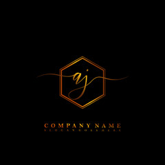 Fototapeta na wymiar AJ Initial luxury handwriting logo vector