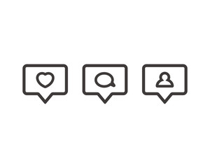 Social media like, comment, follower icon symbol vector