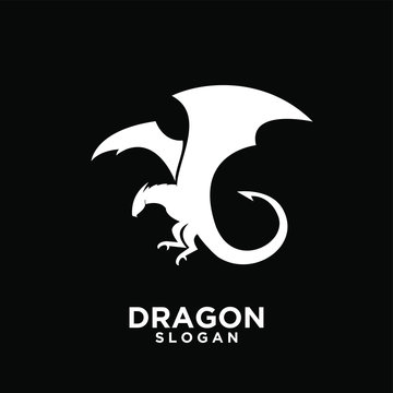 Black Dragon Logo Icon Design Vector Illustration