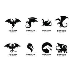 set dragon logo icon design vector illustration © Alpha Vector
