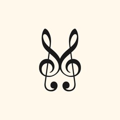 Naklejka premium Note Musical Symbolic Creative Icon Logo Design Design Template Element Vector