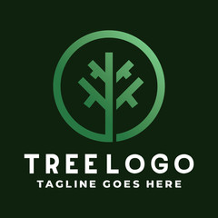 Tree Circle Logo Design Inspiration For Business And Company.