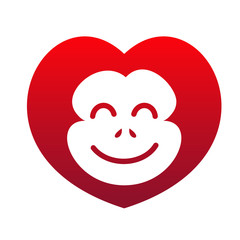 love monkey logo icon design vector