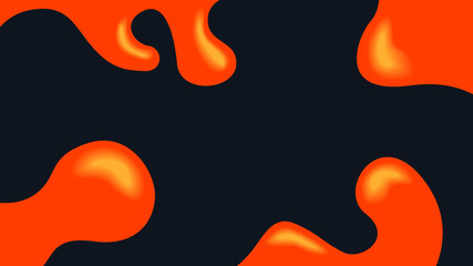 Liquid neon lava lamp vector geometric background for banner or UI design. Vivid gradient mesh bubbles on black.