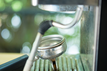 Obraz premium Coffee machine holder detail