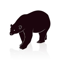 bear silhouette vector isolated on white backround