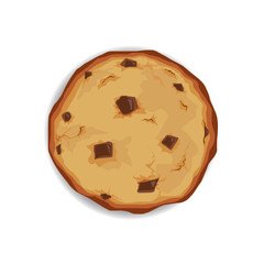 Chocolate chip cookie. Unhealthy diet. Vector illustration isolated cookie