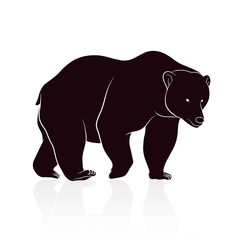 bear silhouette vector isolated on white backround