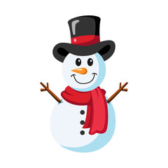 Christmas Snowman Cartoon Character Icon Design