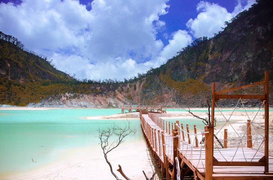 lake in mountain - Kawah Putih, Ciwidey, Bandung, West Java, Indonesia