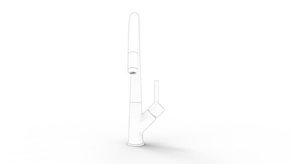 3d rendering of a water tap isolated in white studio background