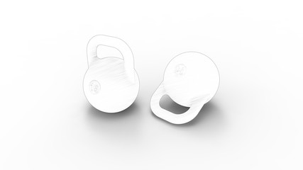 3d rendering of kettle bells isolated in white background
