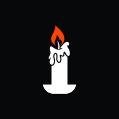 Candle vector isolated
