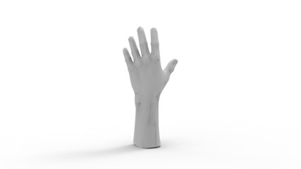 Obraz premium 3d rendering of multiple hands isolated in white studio background