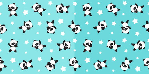 Cute panda seamless pattern