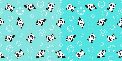 Cute panda seamless pattern