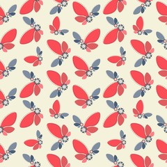 Seamless background with abstract flowers and patterns. It can be used for decoration of textile, paper and other surfaces.