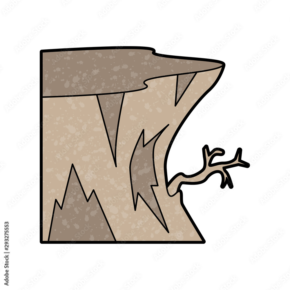 Poster cliffs design vector with texture. retro style color