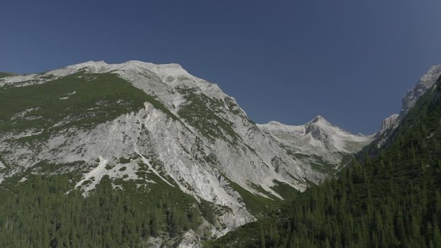 View of the Austrian alps in the karwendel with blue sky