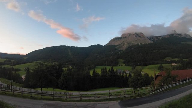 Timelapse of the sunset in the Alps