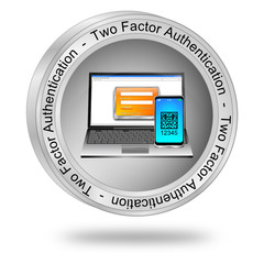 Two Factor Authentication Button - 3D illustration